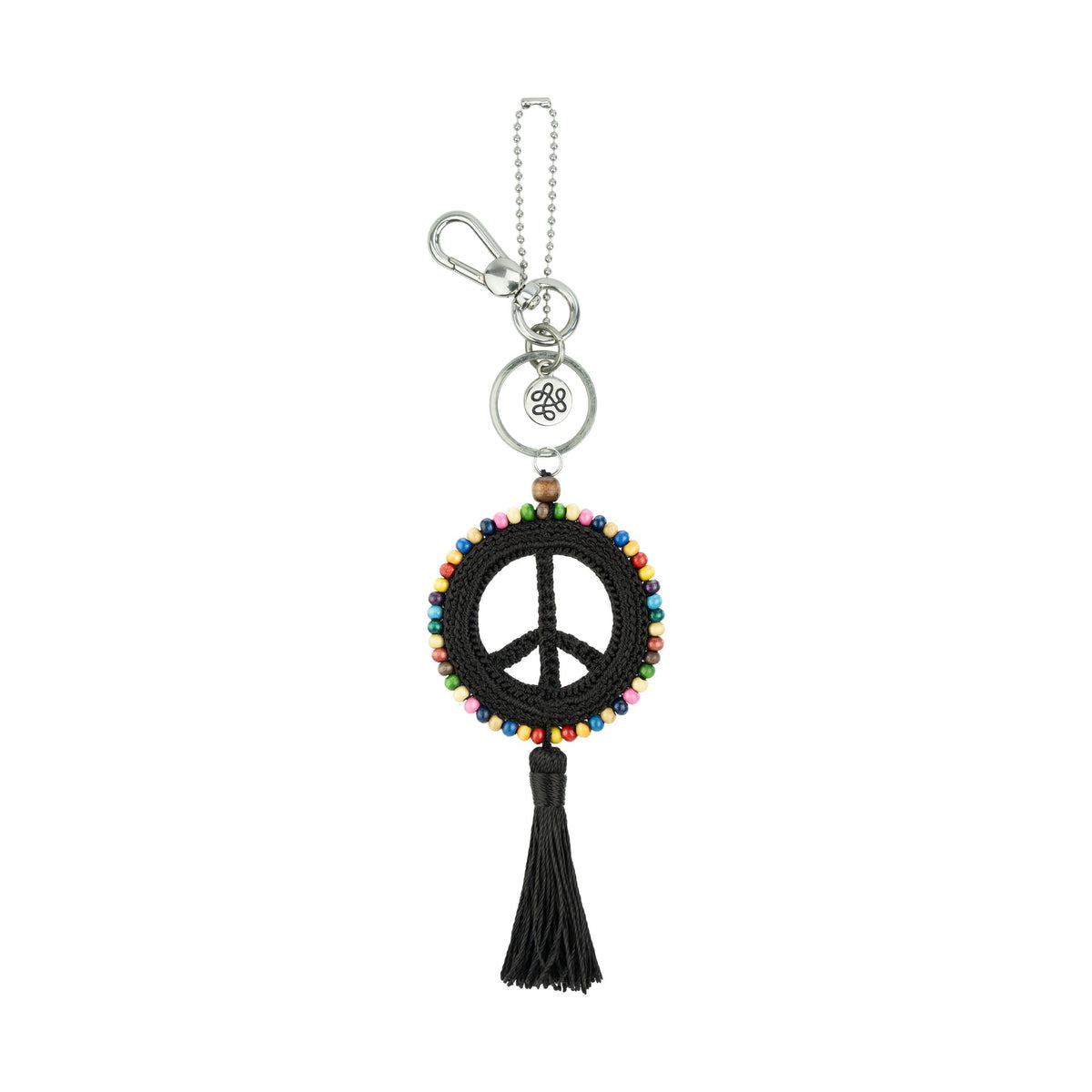 The Sak Yarnicharmz Dangle - Hand Crochet - Black Peace