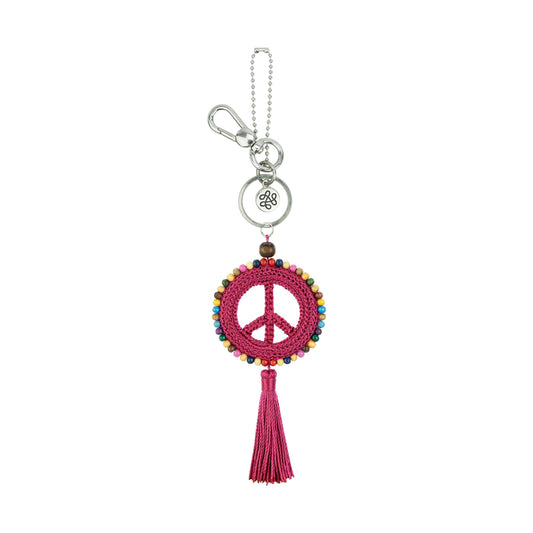 The Sak Yarnicharmz Dangle - Hand Crochet - Pinkberry Peace
