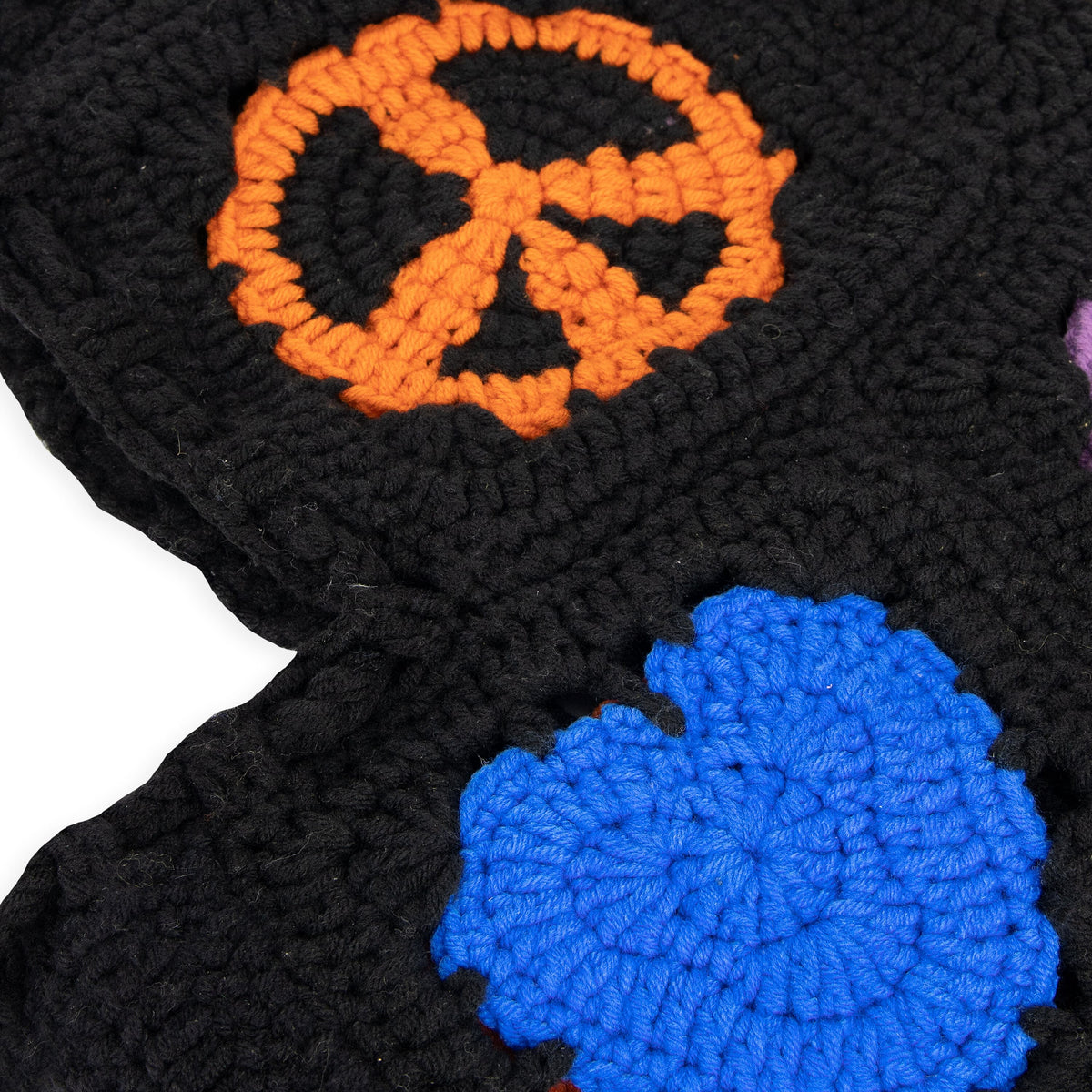 The Sak Haven Balaclava Gloves Set - Hand Crochet - Black Peace And Love