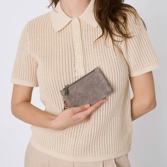 The Sak Encino Essential Wallet - Leather - Mushroom Suede