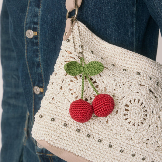 The Sak Yarnicharmz Dangle - Hand Crochet - Cherries