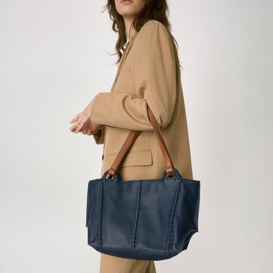 The Sak Los Feliz Satchel - Leather - Indigo