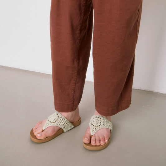 The Sak Everly Sandal - Hand Crochet - Natural Medallion