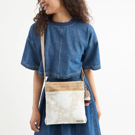 Sakroots Banyan Basic Crossbody - Canvas - Natural Wild Fleur