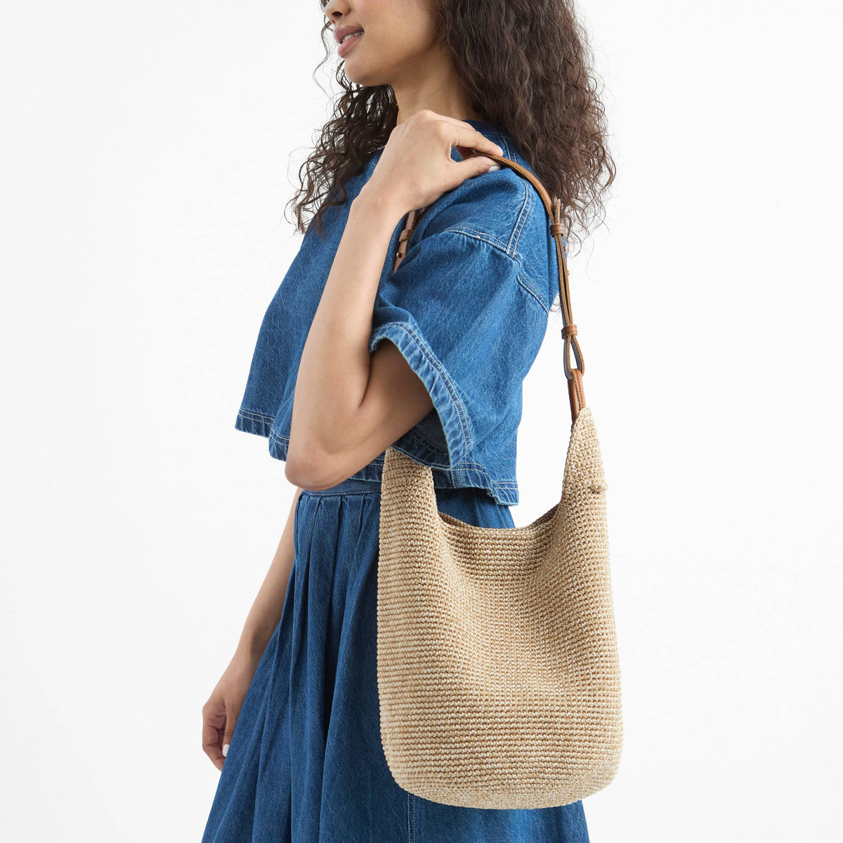 The Sak Los Feliz 120 Hobo - Hand Crochet - Bamboo Static