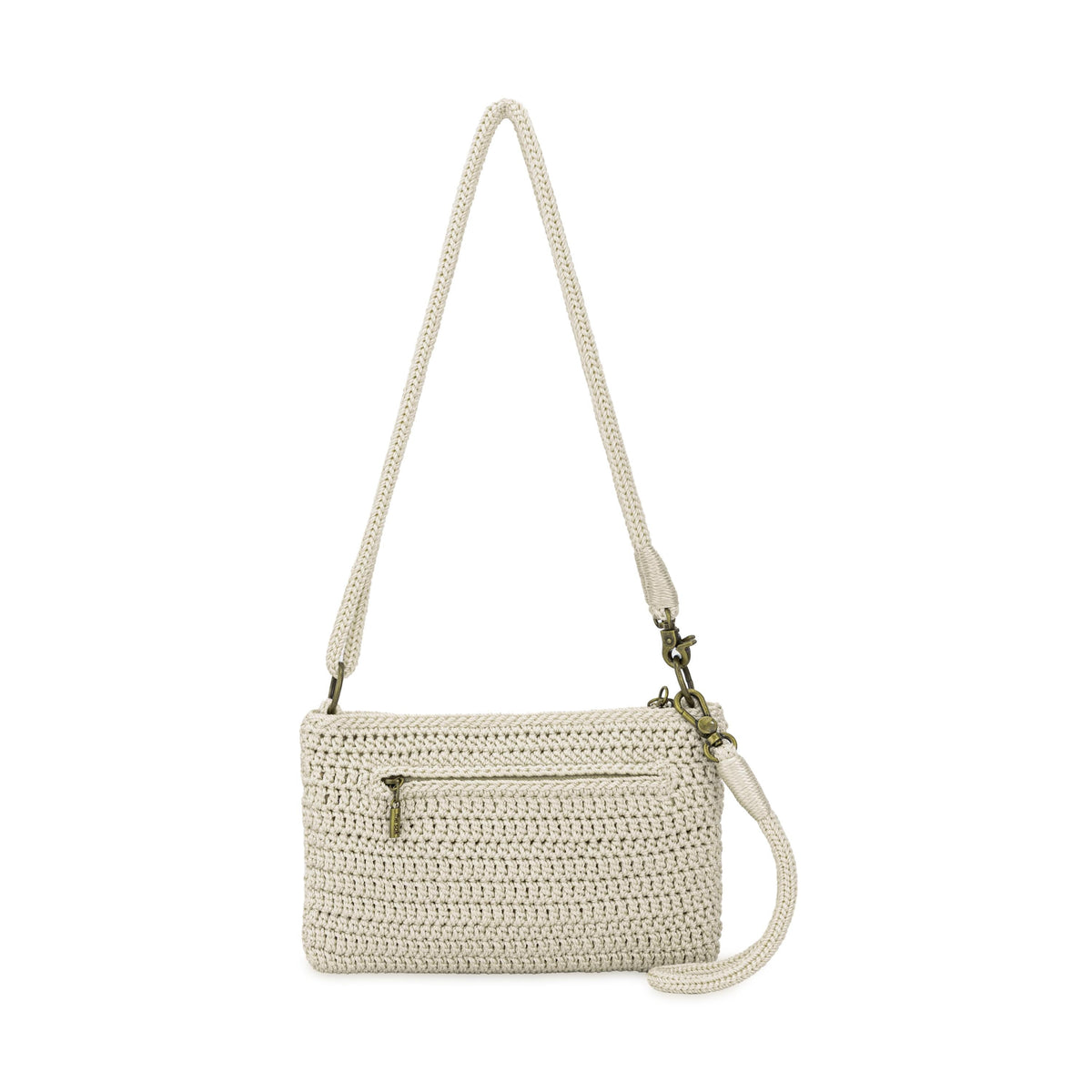 The Sak Vita Convertible Wristlet - Hand Crochet - Natural Strawberries
