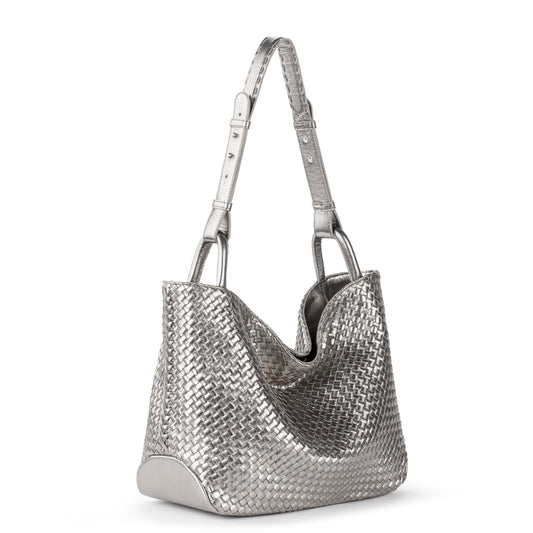 The Sak Los Feliz Medium Tote - Leather - Pyrite Woven