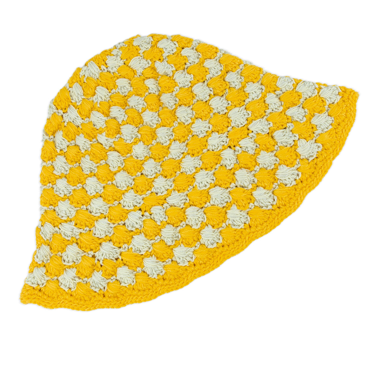 The Sak Lanie Bucket Hat - Hand Crochet - Lemon Drop Shell