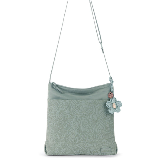 Sakroots Banyan Basic Crossbody - EcoTwill - Sage Flower Blossom Quilted