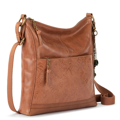 The Sak Lucia Crossbody - Leather - Tobacco Floral Embossed