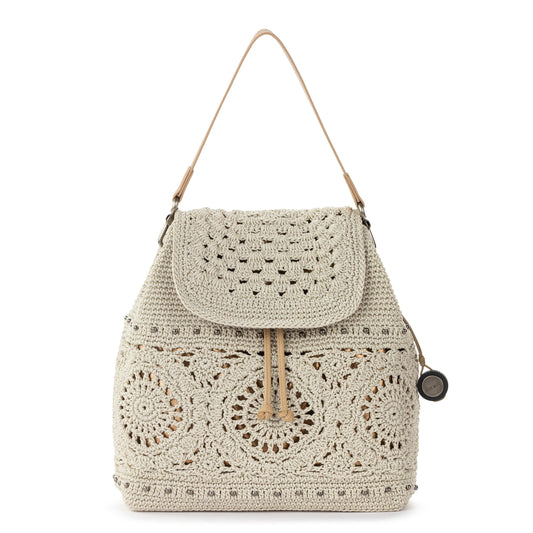 The Sak Sayulita Backpack - Hand Crochet - Natural Medallion