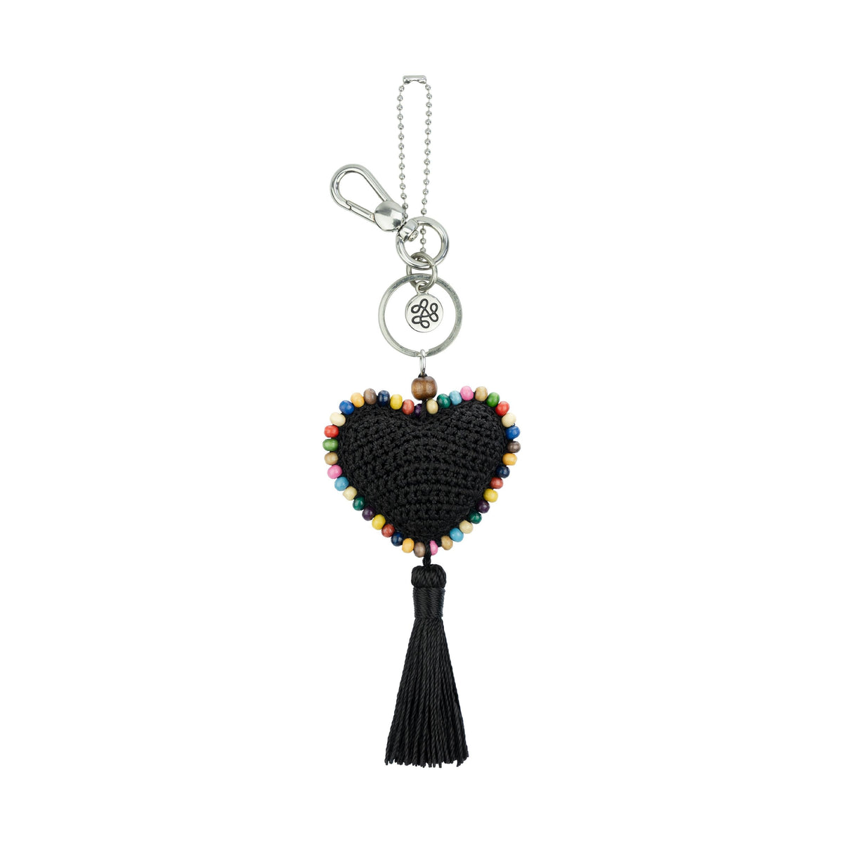 The Sak Yarnicharmz Dangle - Hand Crochet - Black Heart
