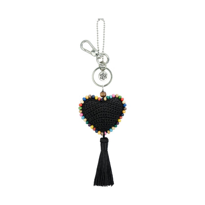 The Sak Yarnicharmz Dangle - Hand Crochet - Black Heart