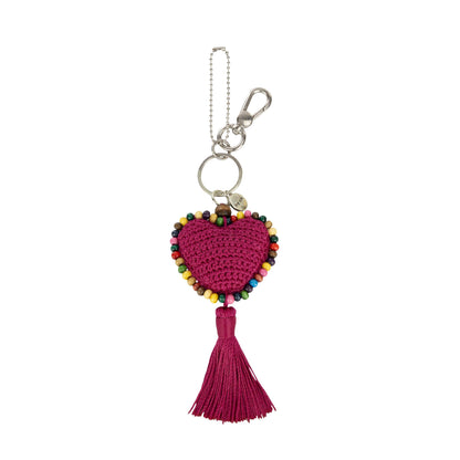 The Sak Yarnicharmz Dangle - Hand Crochet - Pinkberry Heart