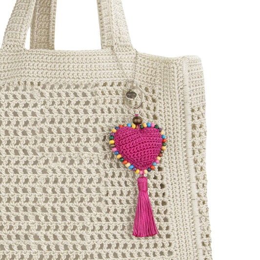 The Sak Yarnicharmz Dangle - Hand Crochet - Pinkberry Heart