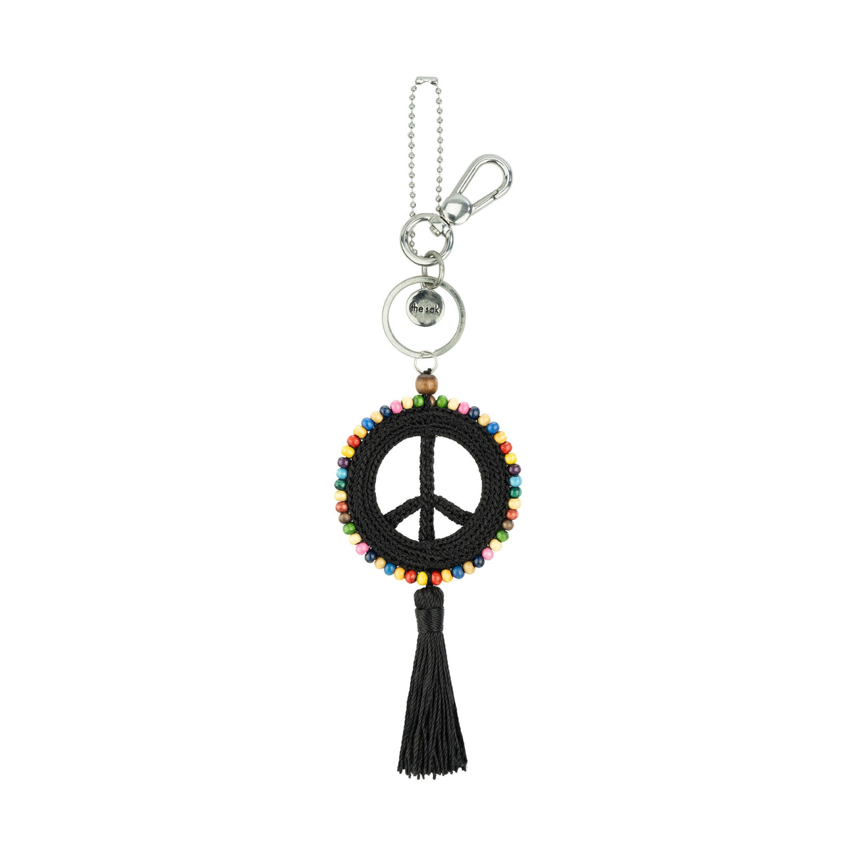 The Sak Yarnicharmz Dangle - Hand Crochet - Black Peace