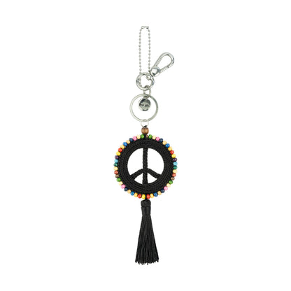 The Sak Yarnicharmz Dangle - Hand Crochet - Black Peace
