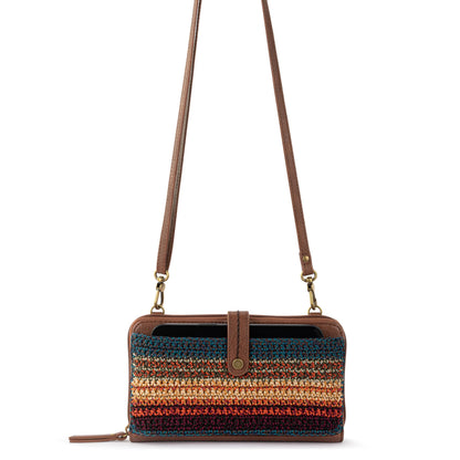 The Sak Iris Smartphone Wallet - Hand Crochet - Woodland Stripe