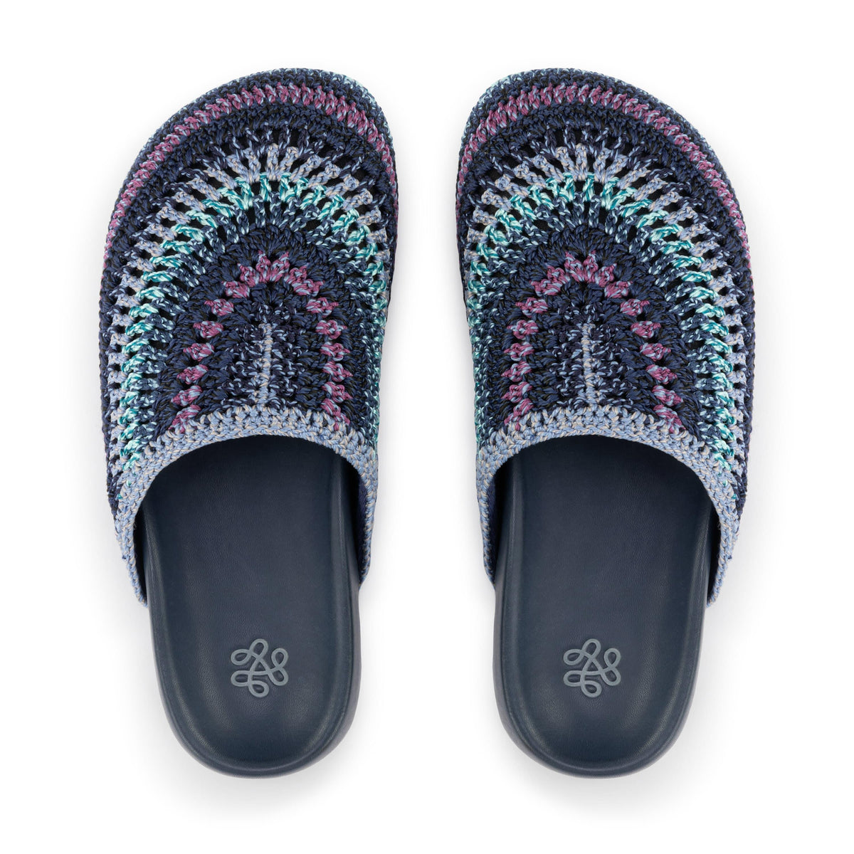 The Sak Bolinas Clog - Hand Crochet - Lapis Stripe