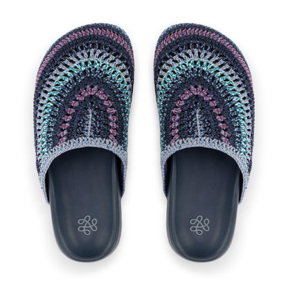The Sak Bolinas Clog - Hand Crochet - Lapis Stripe