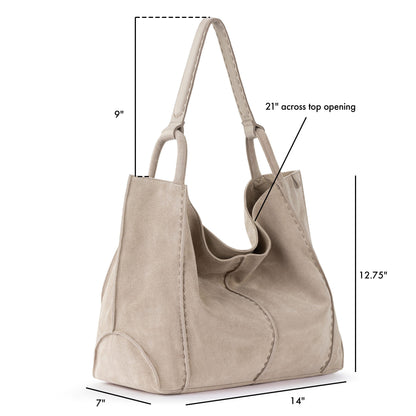 The Sak Los Feliz Large Tote - Leather - Sand Suede