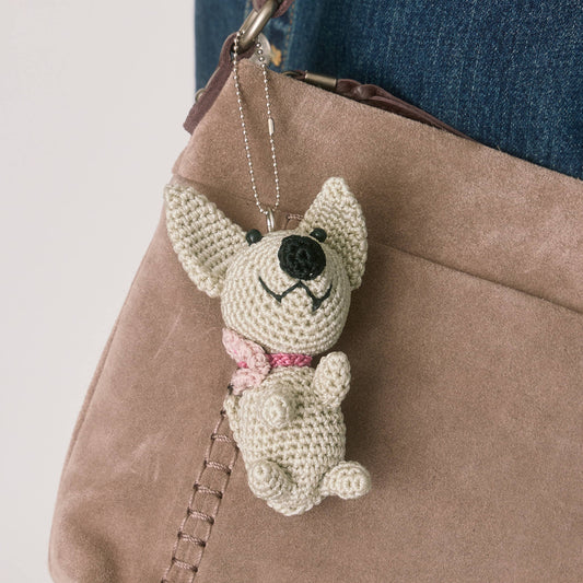 The Sak Yarnicharmz Dangle - Hand Crochet - Natural Chihuahua