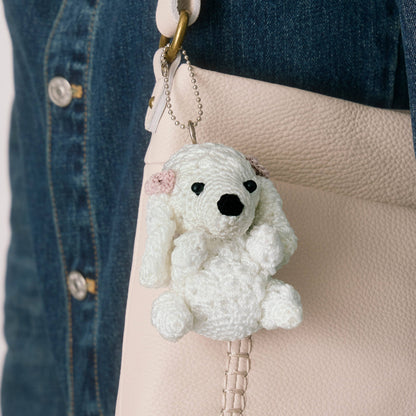 The Sak Yarnicharmz Dangle - Hand Crochet - White Poodle