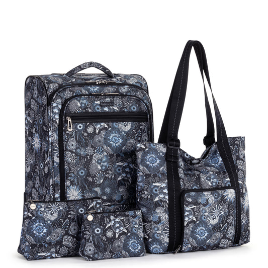 Sakroots On The Go 21" Spinner Luggage Bundle - EcoTwill - Midnight Seascape