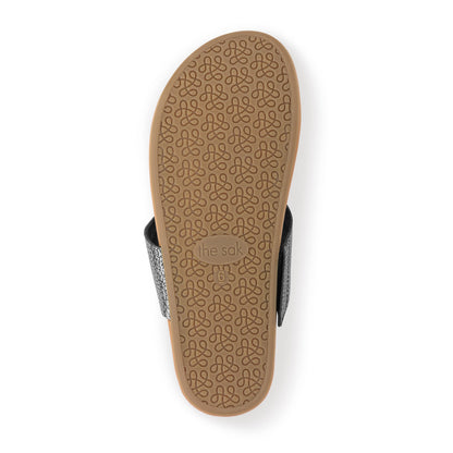 The Sak Everly Sandal - Leather - Dark Silver