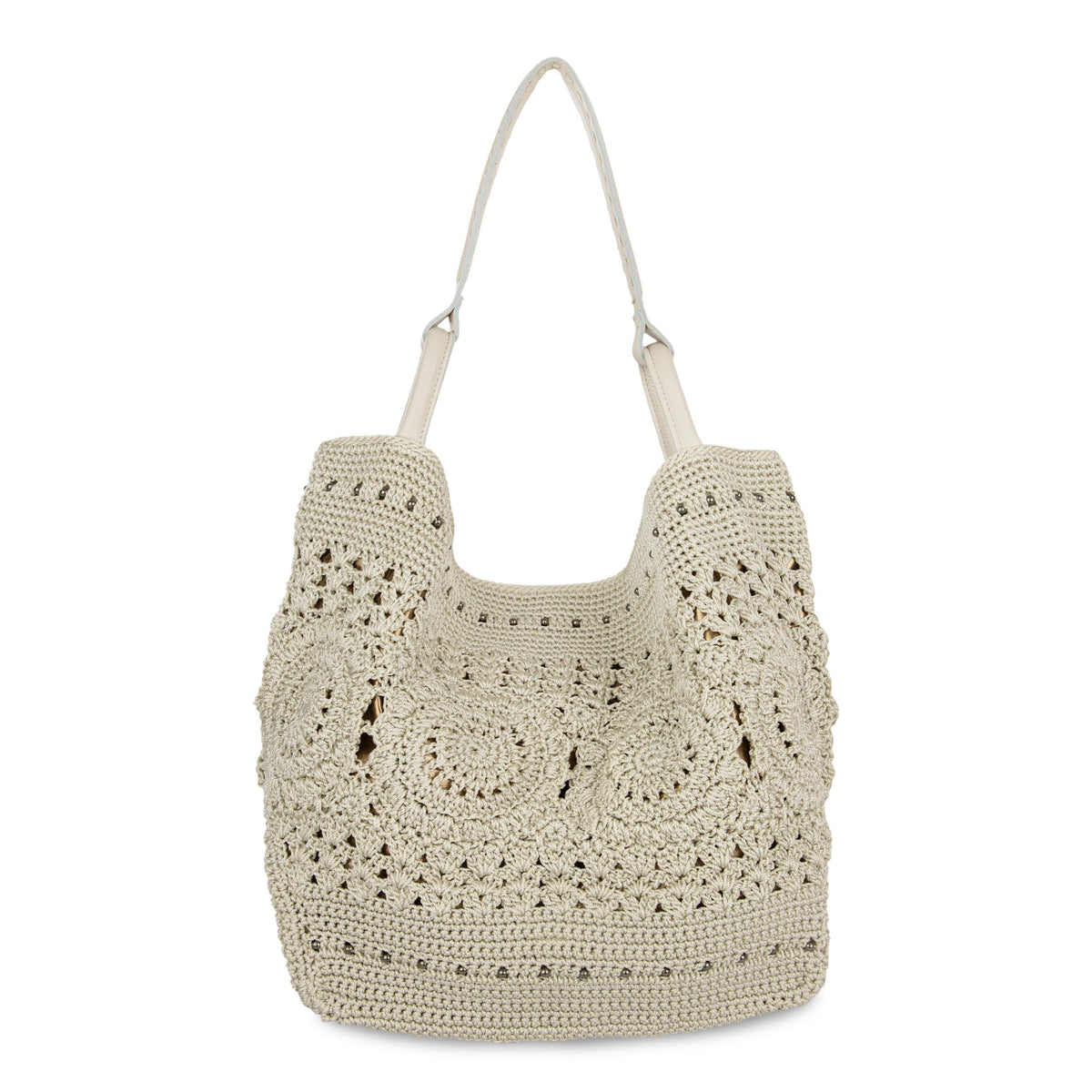 The Sak Los Feliz Large Tote - Hand Crochet - Natural Medallion