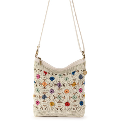 The Sak Lucia Crossbody - Hand Crochet - Natural Multi Flowers