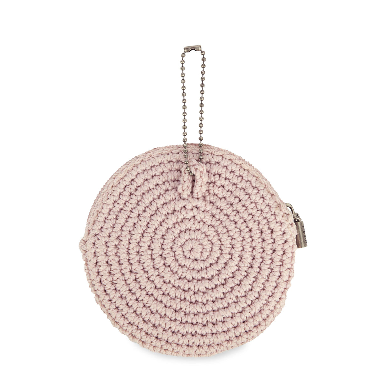 The Sak Circle Coin Pouch - Hand Crochet - Pink Sand Flower