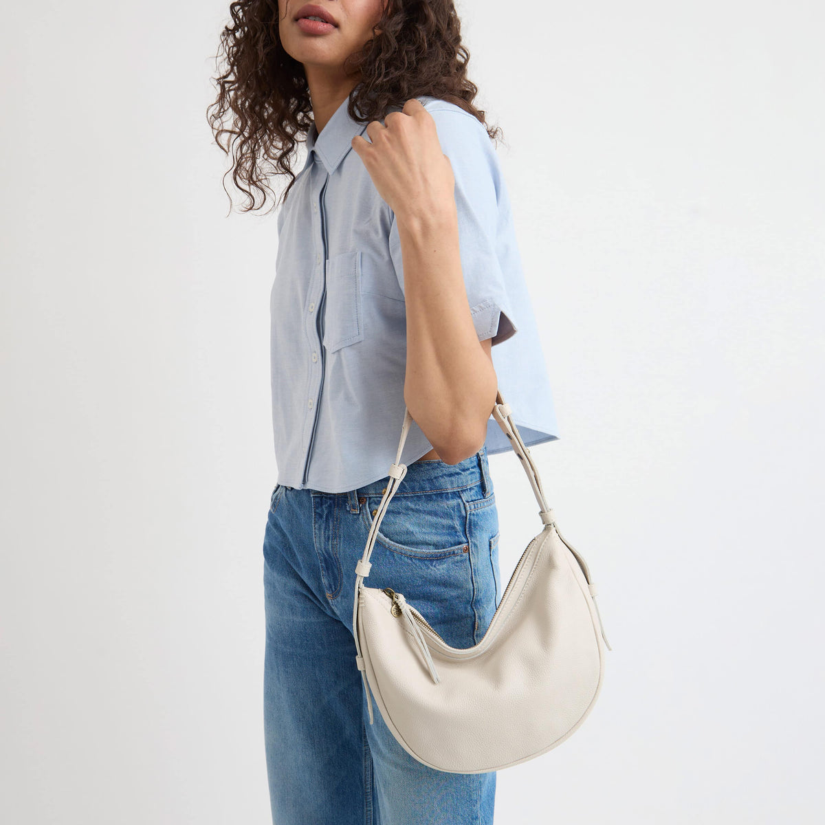 The Sak Tess Shoulder Bag - Leather - Stone