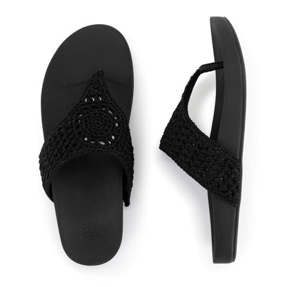The Sak Everly Sandal - Hand Crochet - Black Medallion