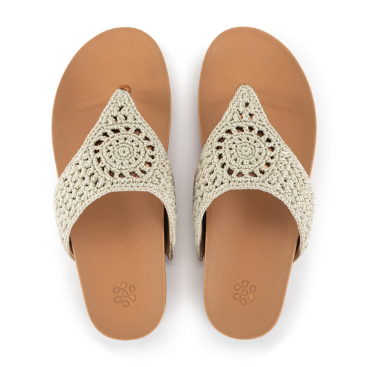 The Sak Everly Sandal - Hand Crochet - Natural Medallion