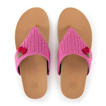 The Sak Everly Sandal - Hand Crochet - Pink Cherries