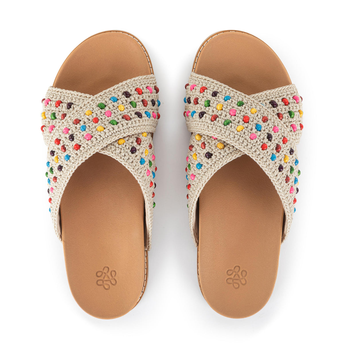 The Sak Penelope Sandal - Hand Crochet - Ecru Multi Beads