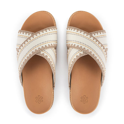 The Sak Penelope Sandal - Leather - Stone Neutral Seminyak