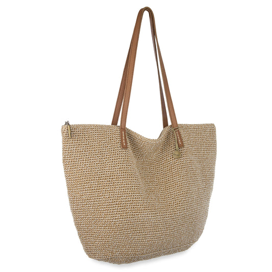The Sak Faye Large Tote - Hand Crochet - Bamboo Static