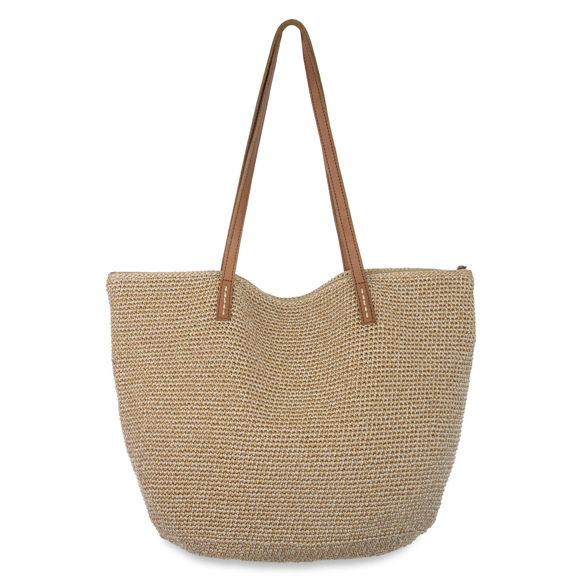 The Sak Faye Large Tote - Hand Crochet - Bamboo Static