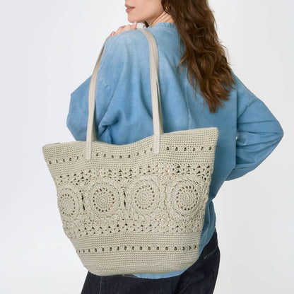 The Sak Faye Large Tote - Hand Crochet - Natural Medallion