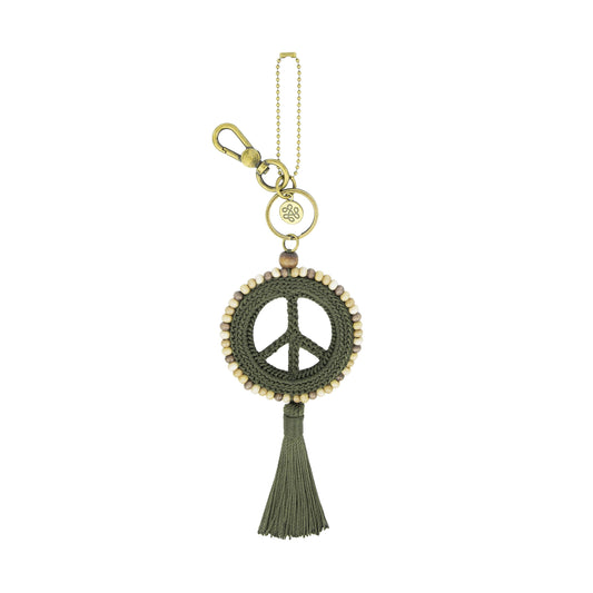The Sak Yarnicharmz Dangle - Hand Crochet - Moss Tonal Peace
