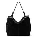 The Sak Los Feliz Large Tote - Leather - Black Suede Blanket Stitch