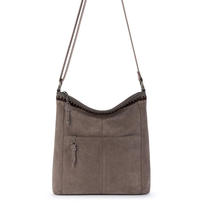 The Sak Lucia Crossbody - Leather - Mushroom Suede Blanket Stitch