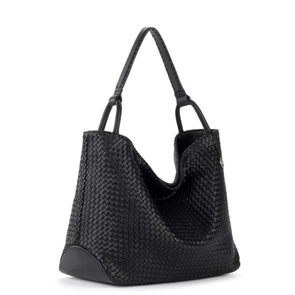 The Sak Los Feliz Large Tote - Leather - Woven Black