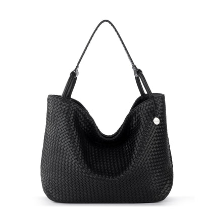 The Sak Los Feliz Large Tote - Leather - Woven Black