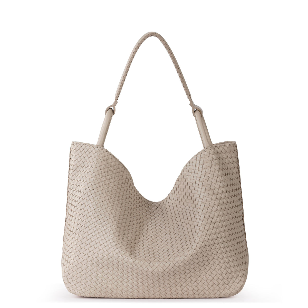 The Sak Los Feliz Large Tote - Leather - Woven Sand