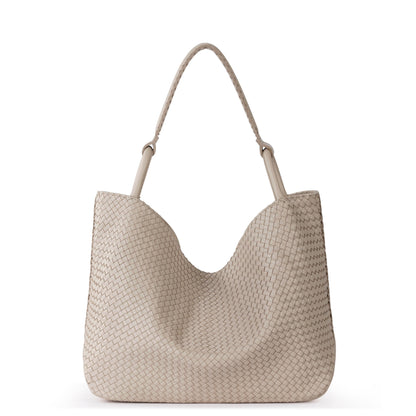 The Sak Los Feliz Large Tote - Leather - Woven Sand