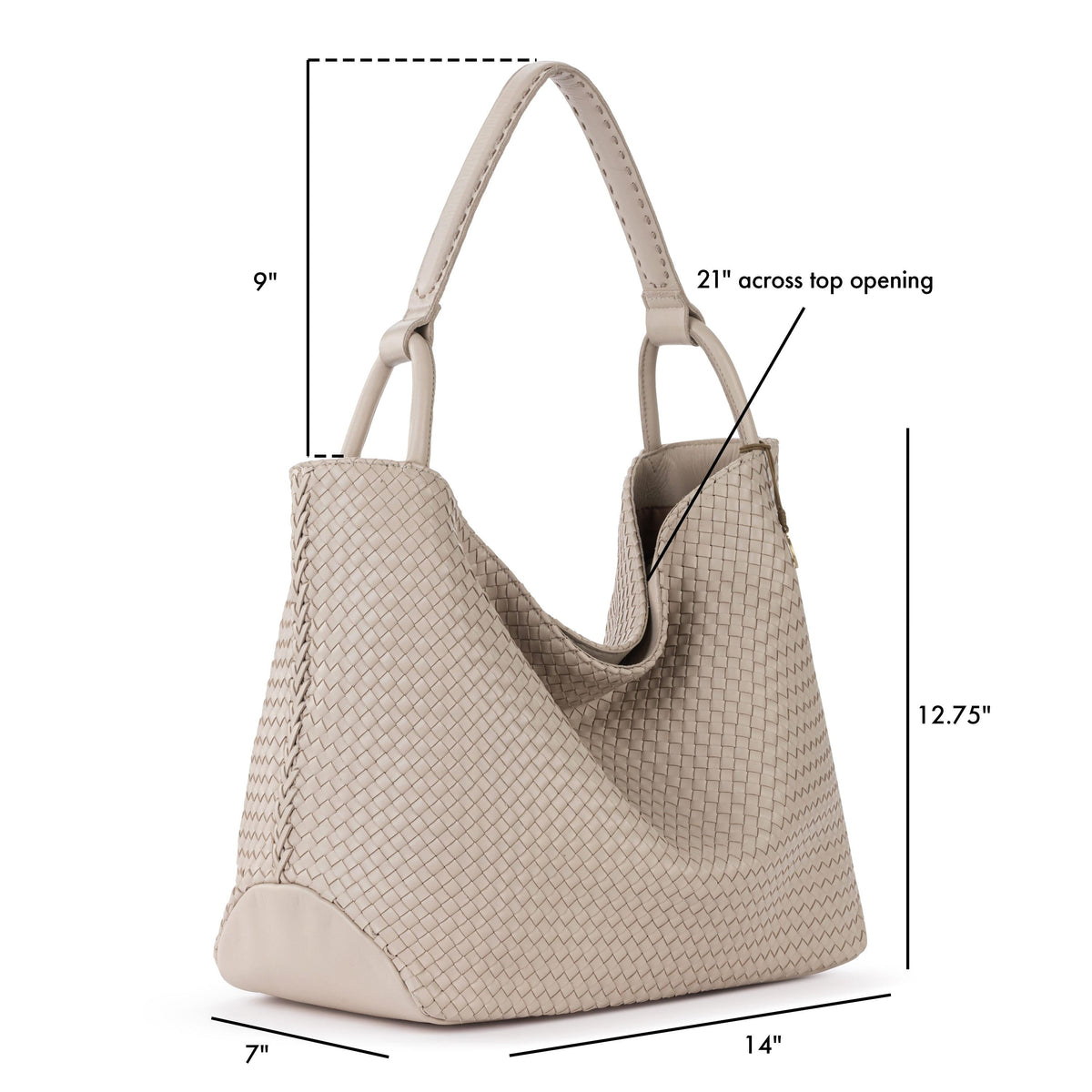 The Sak Los Feliz Large Tote - Leather - Woven Sand