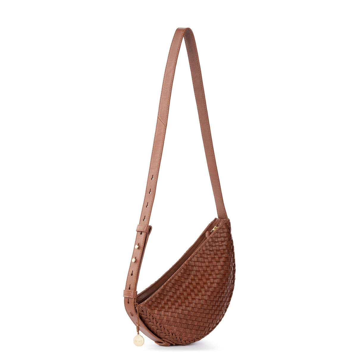 The Sak Tess Sling - Leather - Woven Cognac